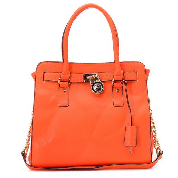 michael kors hamilton large tote tangerine gylden På Salg Nettside bwlr8